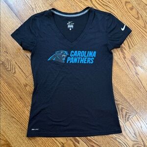 Carolina Panthers Nike Dri-Fit V-Neck Shirt. Size Small. Like New Condition.